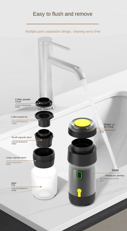 Portable Fully Automatic Espresso Capsule Coffee Machine For Large and Small Capsules Of Coffee Powder Electric Coffee Machine