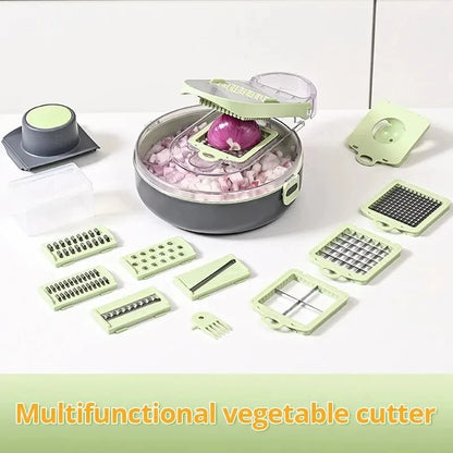 11 in 1 Multifunctional Vegetable Slicer Cutter Shredders Slicer With Basket Fruit Potato Chopper Carrot Sliced and Diced