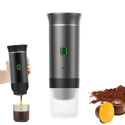 Electric Portable Coffee Machine Portable Italian Espresso Machine for Car & Home 3-in-1 Capsule Powder Travel Coffee Maker