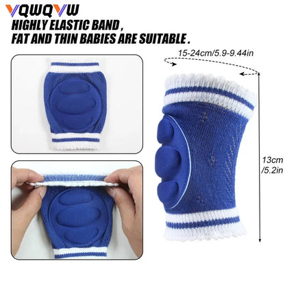 1Pair Baby knee Pads for Crawling -  Anti Slip Unisex Baby Knee Protectors - Toddler Leg Warmers with Sponge for Babies Infant