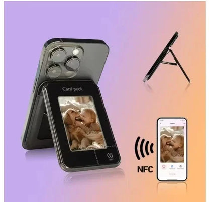 DIY Mobile Phone Holder No Need For Charging Use NFC Link Technology Smart Ink Screen Projection For Magnetic Mobile Phones