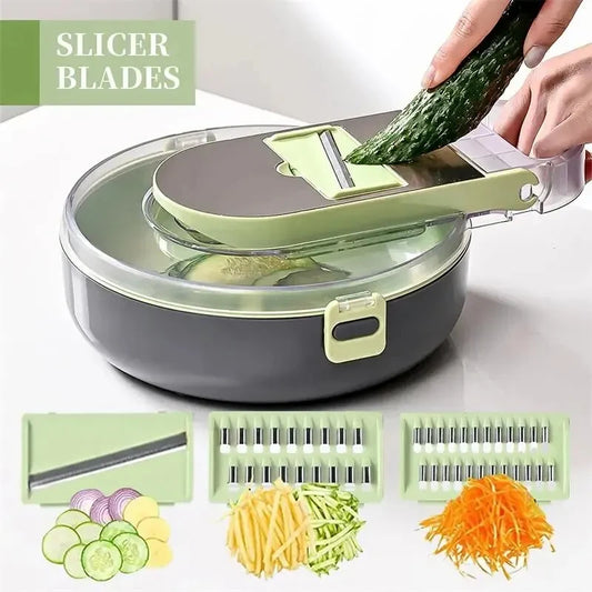 11 in 1 Multifunctional Vegetable Slicer Cutter Shredders Slicer With Basket Fruit Potato Chopper Carrot Sliced and Diced