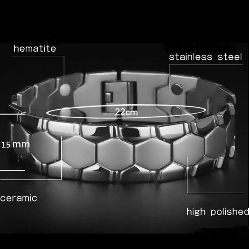 Healthy Magnetic Energy Bracelet Fashion Geometric Men Jewelry Personality Accessories Removable Promote Metabolism Health Chain