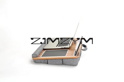 Lap Desk With Pillow Cushion Portable Laptop Desk With Wrist Rest, Mouse Pad, Phone Holder Computer Laptop Stand