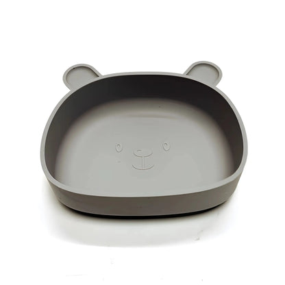 Children's silicone dinner plate baby auxiliary bowl suction cup bear cartoon dinner plate fall-proof anti-scald tableware