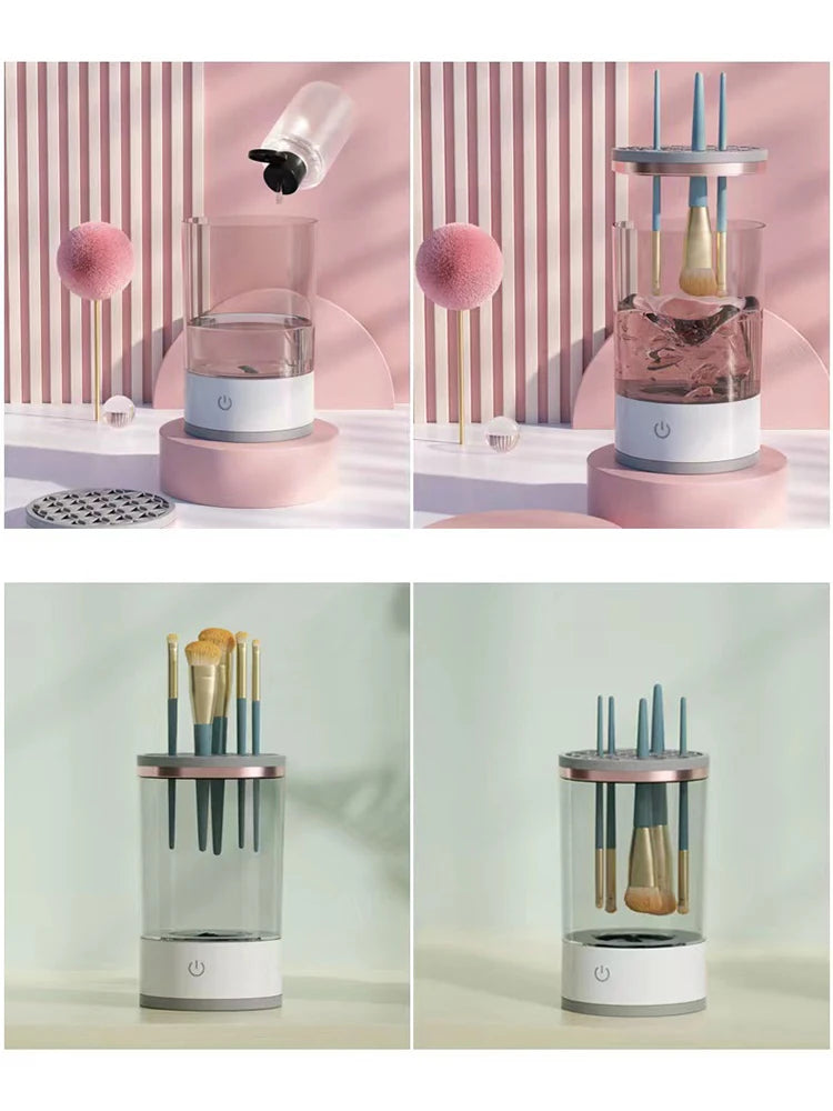 Makeup Brush Cleaner Is An Automatic Rotating Brush Cleaner For Deep Cleaning One Click Operation Is Suitable For All Makeup