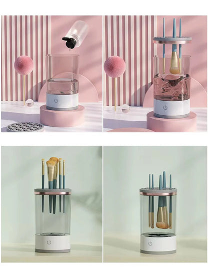 Makeup Brush Cleaner Is An Automatic Rotating Brush Cleaner For Deep Cleaning One Click Operation Is Suitable For All Makeup