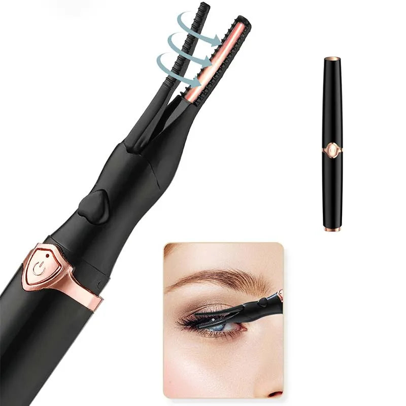Electric Eyelash Curler Heated Eyelash Curler Portable USB Rechargeable Quick Natural Long Lasting Curling
