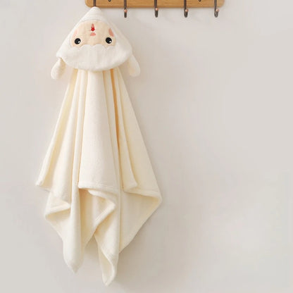 Baby Hooded Bath Towel - Super Absorbent Microfiber Cartoon Cloak, Soft Infant Bathing Wrap with Cute Animal Designs