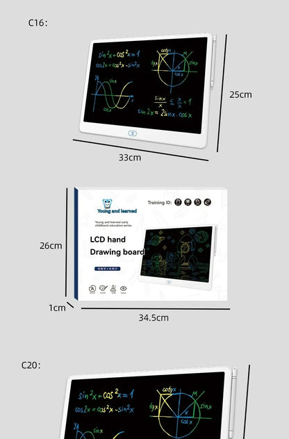 16/20Inch Electronic Writing Tablets Lcd Screen Drawing Board Handwriting Pad Digital Graphic Writing Tablet Kids Gifts School