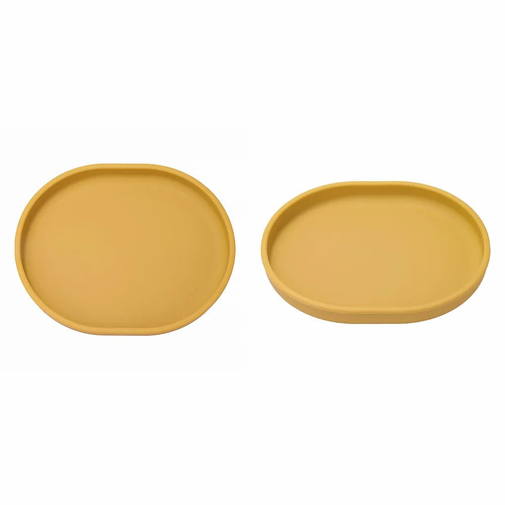 Baby Safe Silicone Dining Plate Suction Cartoon Children Dishes Feeding Toddler Training Tableware Retro Kids Smile Face Plate