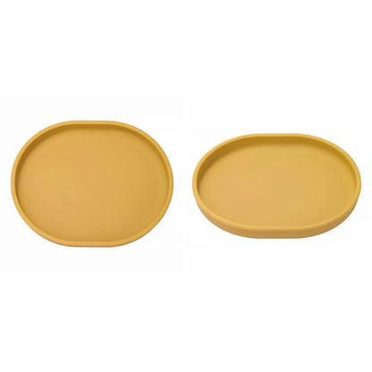 Baby Safe Silicone Dining Plate Suction Cartoon Children Dishes Feeding Toddler Training Tableware Retro Kids Smile Face Plate
