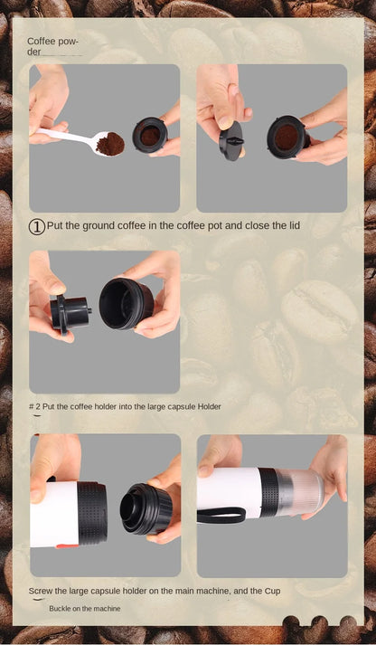Portable Fully Automatic Espresso Capsule Coffee Machine For Large and Small Capsules Of Coffee Powder Electric Coffee Machine