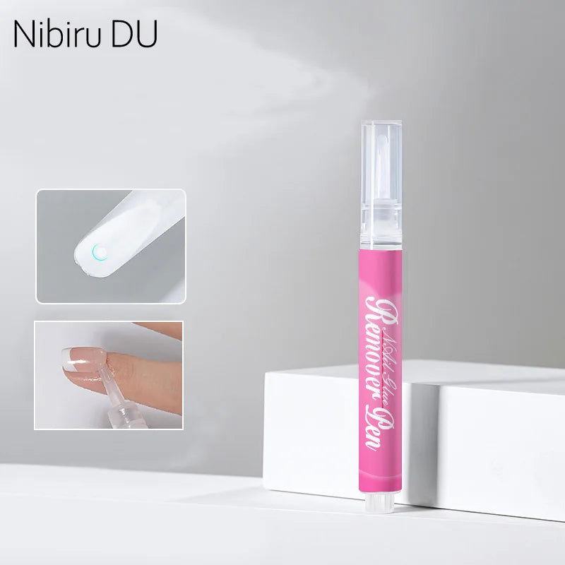 3ml Nail Polish Remover Pen Portable Highly Efficient Fast-Dissolve Glue Pen Reusable Manicure Tool for Fake Nails No Damage