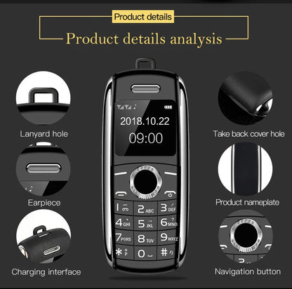 New Mini Mobile Phone X8 0.66" 2G GSM Unlocked Telefone Dual SIM Bluetooth Dialer MP3 Recording Finger Size Small Cellphone