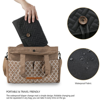 Baby Diaper Changing Pad Portable Changing Station Waterproof Changing Mat Removable Organizer Insert for Diaper Bag