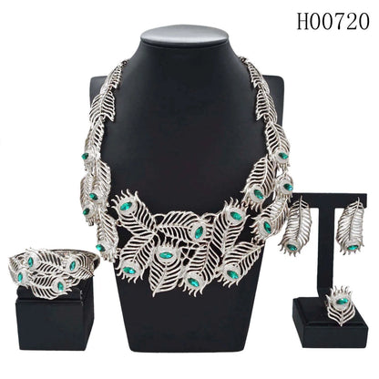 Luxury Woman Long Necklace Unique Design Italian Wedding Party Earrings Bracelets Gold Plated Jewelry Accessories High Quality