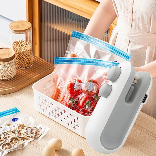 Mini Heat Bag Sealing Machine Package Sealer Bags Plastic Food Sealer Clip Bag Handheld Sealer Food Packaging Heat Sealer