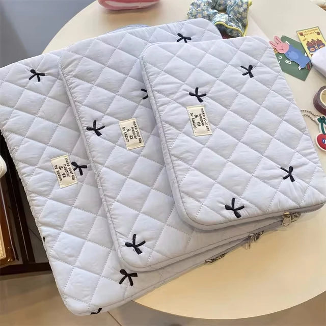 Cute Bow Graphic Laptop Bag Tablet Sleeve Case 11 13.3 14 15.6 Inch For Macbook Air 13 Pro Xiaomi Lenovo Dell Notebook Soft Case