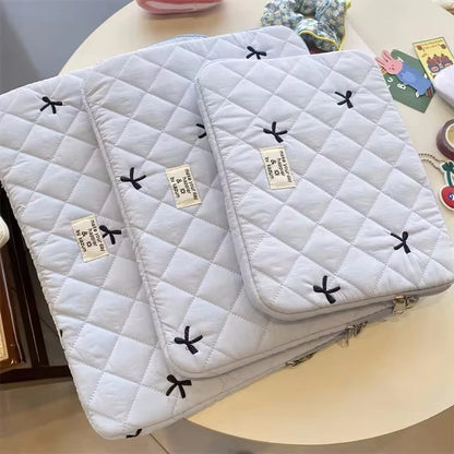Cute Bow Graphic Laptop Bag Tablet Sleeve Case 11 13.3 14 15.6 Inch For Macbook Air 13 Pro Xiaomi Lenovo Dell Notebook Soft Case