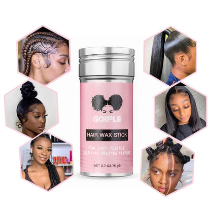 GOIPLE 2.7oz Flyaway Control Styling Wax Smooth Fly Away Broken Back Hair Finishing Slick Non Greasy Wax Stick For Women and Wig