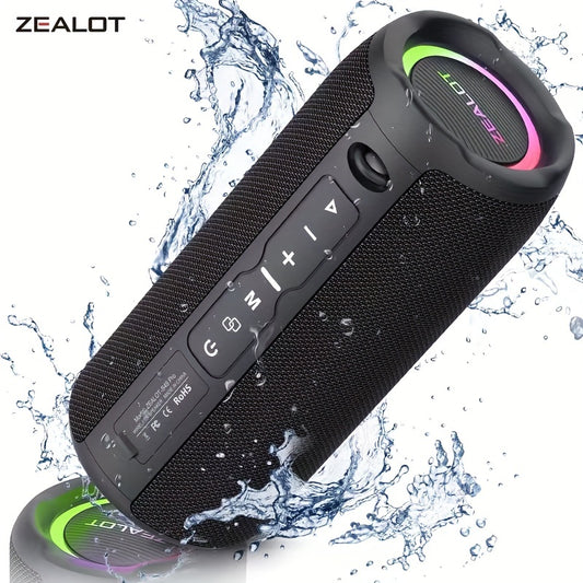 ZEALOT S49 Pro 20W Wireless Speakers, Portable Subwoofer Speaker Wireless Speaker, Dual Pairing, 3000mAh Battery, 10 Hours Playtime Loud Stereo, Booming Bass. Charging Cable And Aux Cable, TF USB Plug-in Card Compatible, Conn