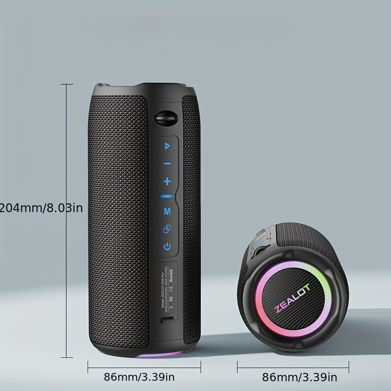 ZEALOT S49 Pro 20W Wireless Speakers, Portable Subwoofer Speaker Wireless Speaker, Dual Pairing, 3000mAh Battery, 10 Hours Playtime Loud Stereo, Booming Bass. Charging Cable And Aux Cable, TF USB Plug-in Card Compatible, Conn