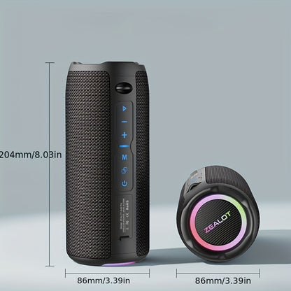 ZEALOT S49 Pro 20W Wireless Speakers, Portable Subwoofer Speaker Wireless Speaker, Dual Pairing, 3000mAh Battery, 10 Hours Playtime Loud Stereo, Booming Bass. Charging Cable And Aux Cable, TF USB Plug-in Card Compatible, Conn