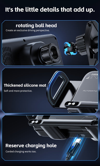2025 New Car Holder Folding Screen Mobile Phone/tablet Holder 15W Wireless Fast Charging Two-in-one Automatic Rotating Magnetic Mobile Phone Holder Car Air Outlet Holder Suitable for Folding Screen Hands Samsung Galaxy ZFold6
