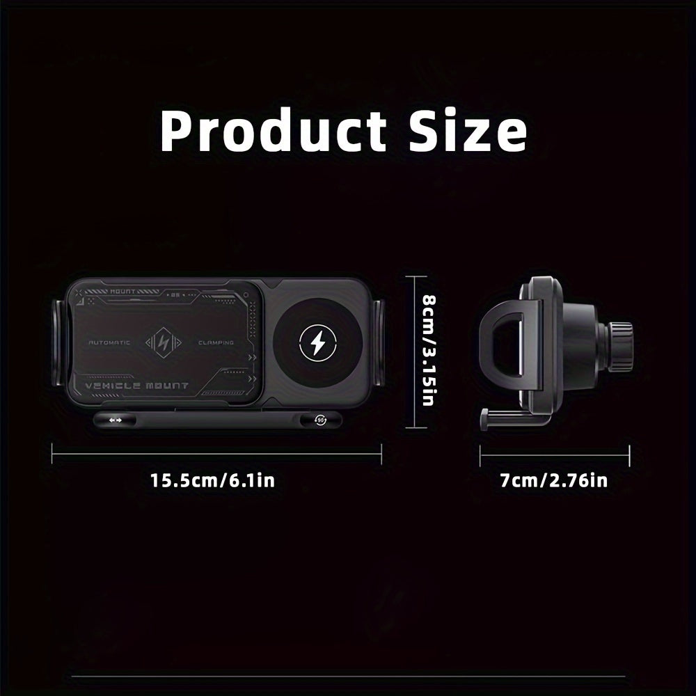 2025 New Car Holder Folding Screen Mobile Phone/tablet Holder 15W Wireless Fast Charging Two-in-one Automatic Rotating Magnetic Mobile Phone Holder Car Air Outlet Holder Suitable for Folding Screen Hands Samsung Galaxy ZFold6