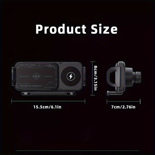 2025 New Car Holder Folding Screen Mobile Phone/tablet Holder 15W Wireless Fast Charging Two-in-one Automatic Rotating Magnetic Mobile Phone Holder Car Air Outlet Holder Suitable for Folding Screen Hands Samsung Galaxy ZFold6