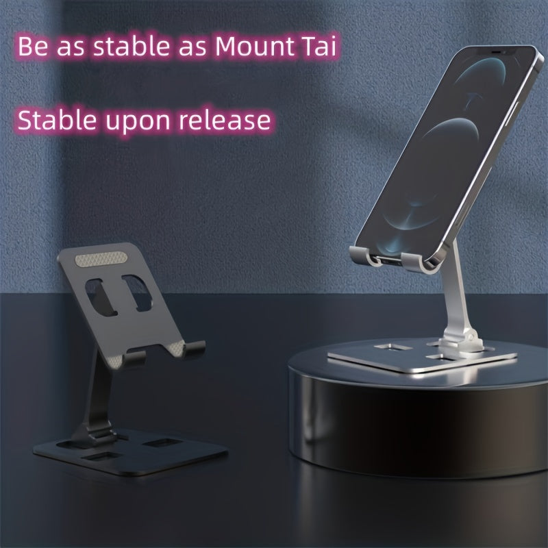 All Metal Foldable Lifting Mobile Phone Holder Lazy Desktop Holder Mobile Phone Tablet Universal Holder Multi Angle Adjustable Mobile Phone Holder Children's Online Class Mobile Phone Holder Base Compact And Portable