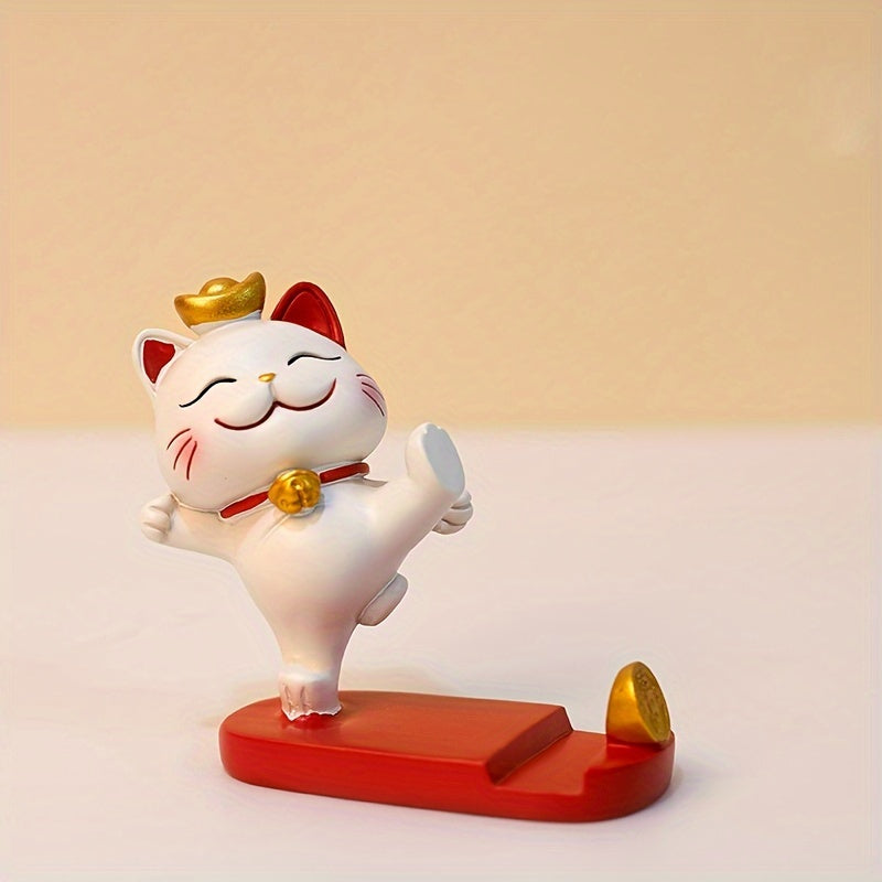 [Cute Cat Holder] Cute Cartoon Cat 1pc Mobile Phone Tablet Holder - Office Desk Ornament Suitable for Mobile Phones and Tablets