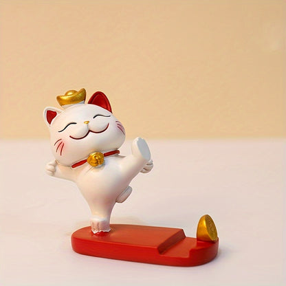 [Cute Cat Holder] Cute Cartoon Cat 1pc Mobile Phone Tablet Holder - Office Desk Ornament Suitable for Mobile Phones and Tablets